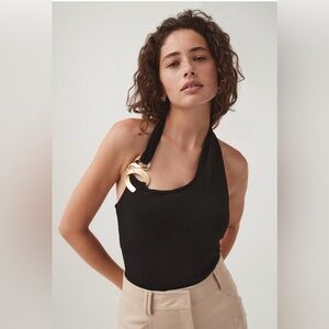 Aje Black Tank Top with Gold Accent